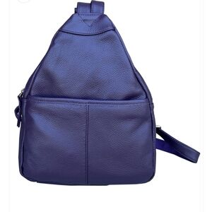 Concealed Carry Roma Cowhide Leather Backpack Leather Purple!